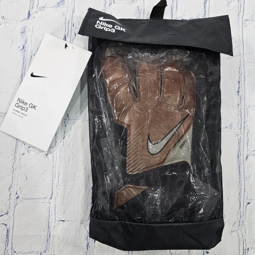 Nike GK Grip 3 ADULT SIZE 9 Goalkeeper Gloves Soccer Copper DV3097-810
